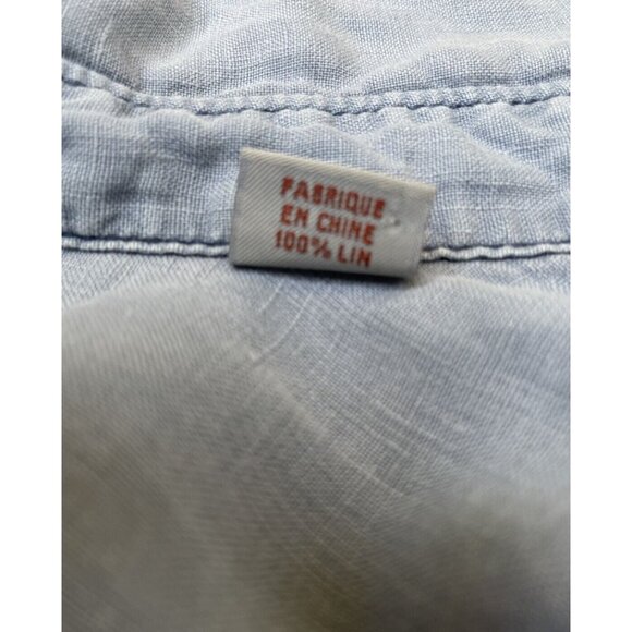 Tommy Bahama L Linen Button Up Shirt Relaxed Fit Blue Large - Picture 7 of 8